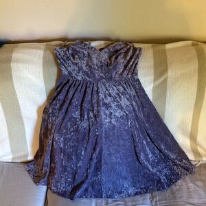 wild fable Velvet Strapless Mini Dress in Lavender Purple